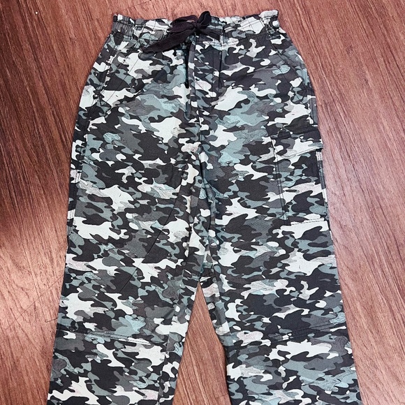 LORI GOLDSTEIN CAMO PRINTED COTTON UTILITY ANKLE PANTS NEW MEDIUM - Picture 1 of 12